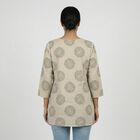 Women's Beige Round Neck Solid Kurti, Beige, small