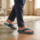 Men's Blue Slip-On Flip-Flops, नीला, small