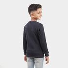 Boys' Melange Blue Long Sleeve Thermal, मिश्रित नीला, small