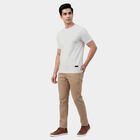 Men's Bright Snow White Round Neck Casual T-Shirt, सफ़ेद, small