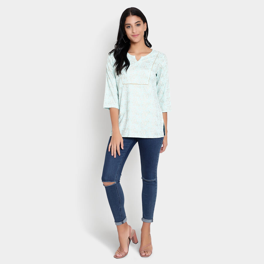 Printed Kurti, Light Blue, large image number null