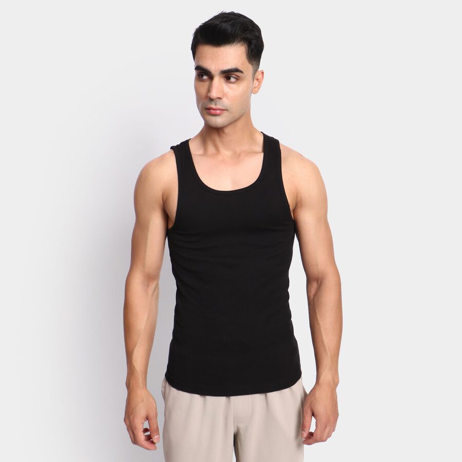 Men's 100% Cotton Gym T-Shirt, काला, large image number null