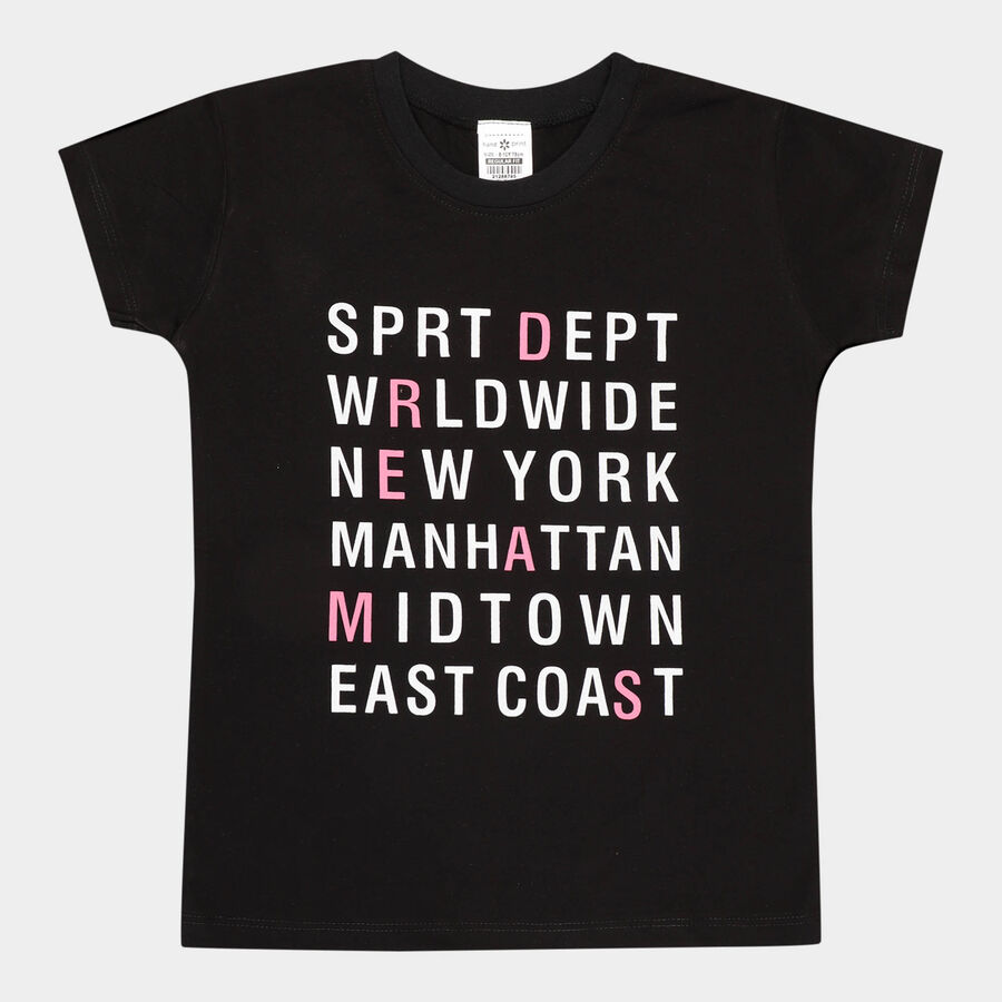 Girls T-Shirt, Black, large image number null