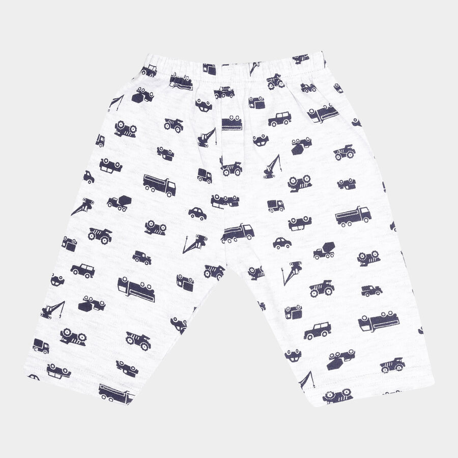 Infants Printed Elasticated Pyjama, Melange Light Grey, large image number null