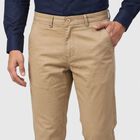 Men's Beige Slim Fit Chino Trousers, Beige, small