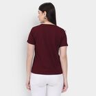 Ladies' Round Neck T-Shirt, Wine, small