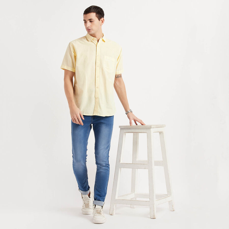 Cotton Solid Casual Shirt, Yellow, large image number null