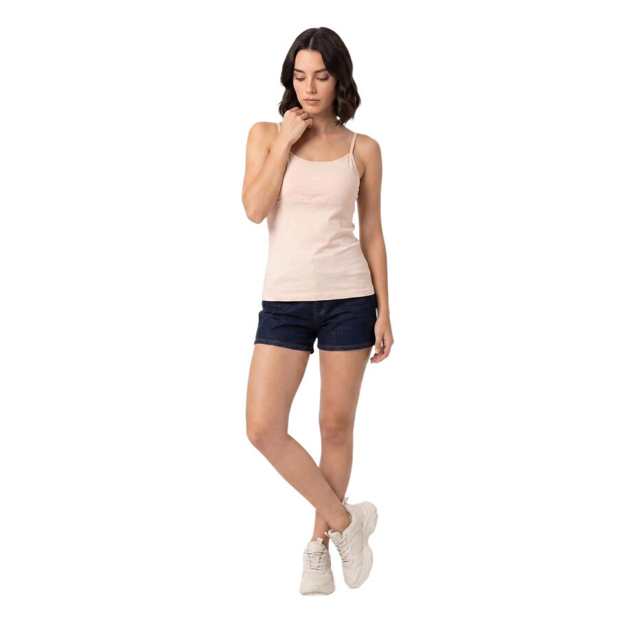 Women's Pink Cotton Blend Full Slip, हल्का गुलाबी, large