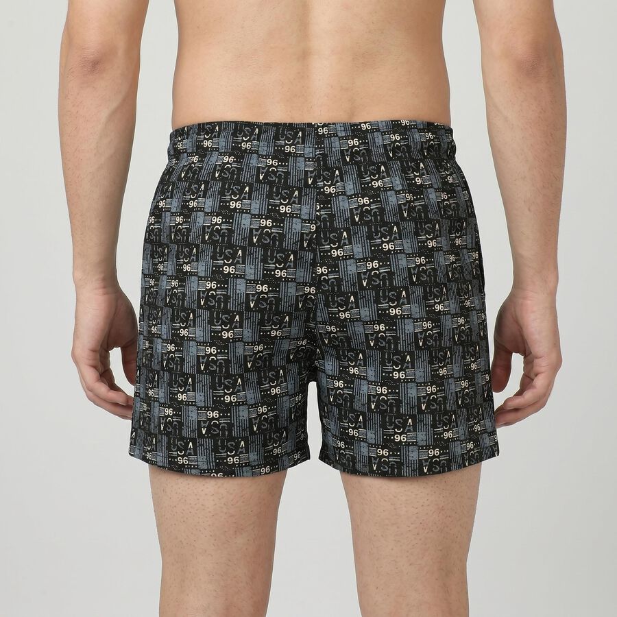 Men's Black Regular Fit Solid Boxers, काला, large