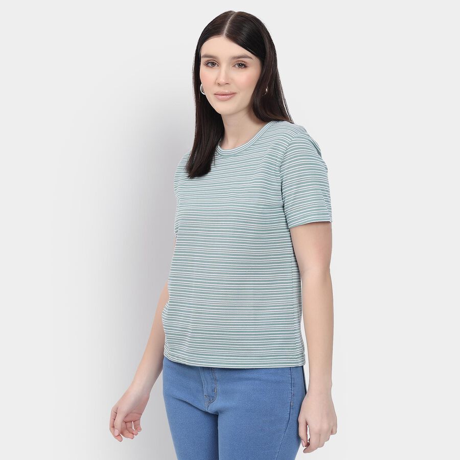 Ladies' Round Neck T-Shirt, Light Green, large