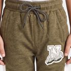 Boys Olive Green Jogger Colorblocked Pyjama, Olive, small