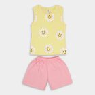 Infant Girls' 100% Cotton Short Set, पीला, small