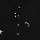 Infants' Black Cotton Collared Embroidered Baba Suit, Black, small