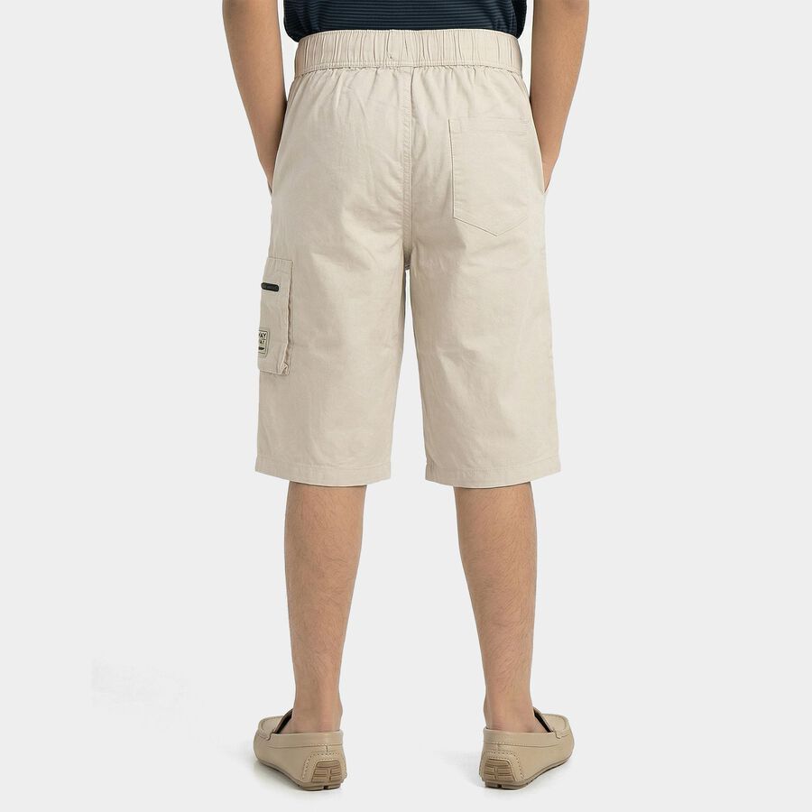 Boys' Off White Relaxed Fit Cotton Jamaican Shorts, Off White, large