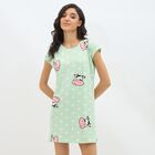 Women's Mint Green Round Neck Casual Nighty, हल्का हरा, small image number null