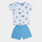 Infant Boys' 100% Cotton Baba Suit , मध्यम नीला, small