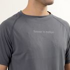 Men's Dark Steel Blue Crew Neck Athleisure Drifit T-Shirt, Mid Blue, small