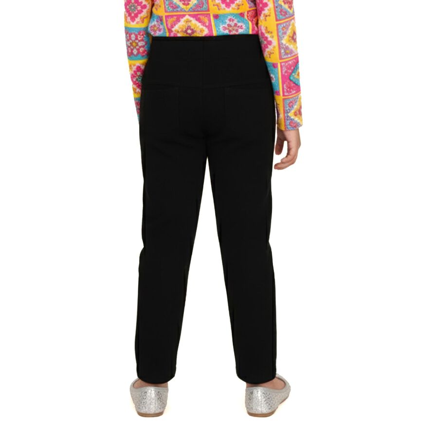 Girls' Jet Black Skinny Fit Embellished Jeans, काला, large image number null