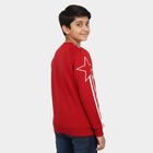 Boys Bright Cherry Red Crew Neck Graphic Sweatshirt, Red, small image number null