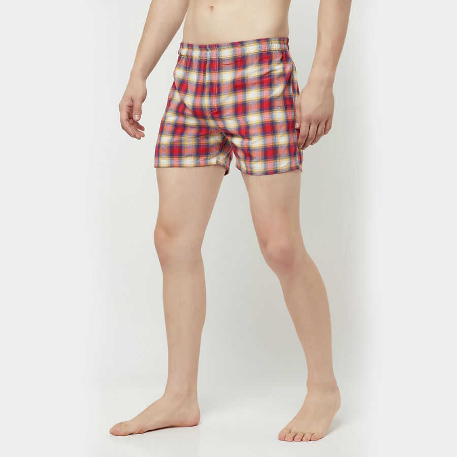Checks Inner Elastic Boxers, Red, large image number null