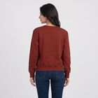 Women Rust Crew Neck Pullover Sweatshirt, रस्ट, small