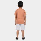 Boys Rust Cotton Round Neck Graphic Printed Baba Suit, रस्ट, small