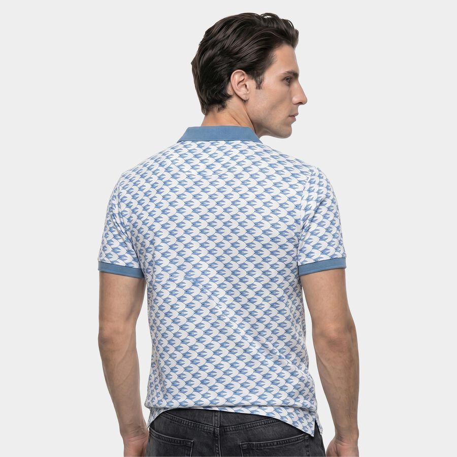 Men's Light Blue Cotton Polo Neck Polo T-Shirt, हल्का नीला, large