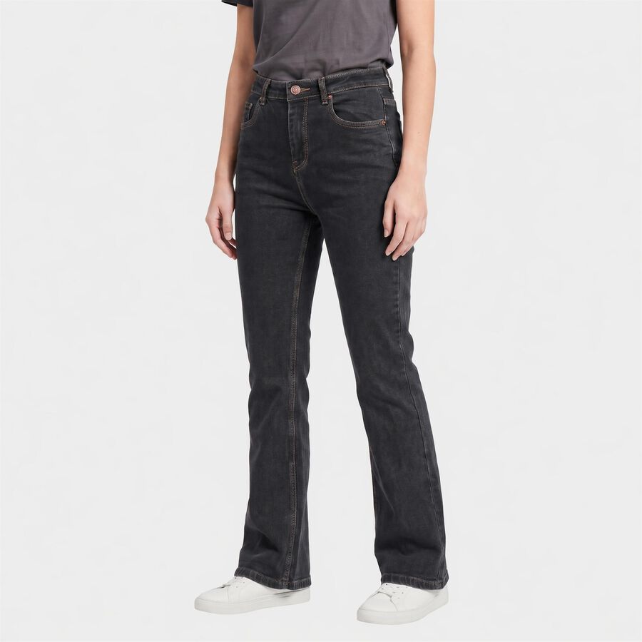 Women's Dark Grey Bootcut Fit Faded Jeans, Dark Grey, large