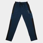Boys' Navy Blue Straight Fit Cargo Pocket Cotton Blend Pyjama, Mid Blue, small