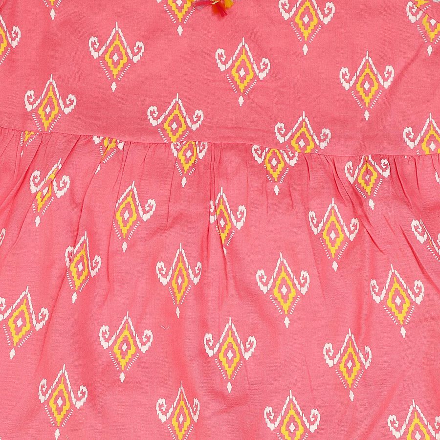 Girls Pink V Neck Fusion Set Fusion Set Upper and Bottom Set, Light Pink, large