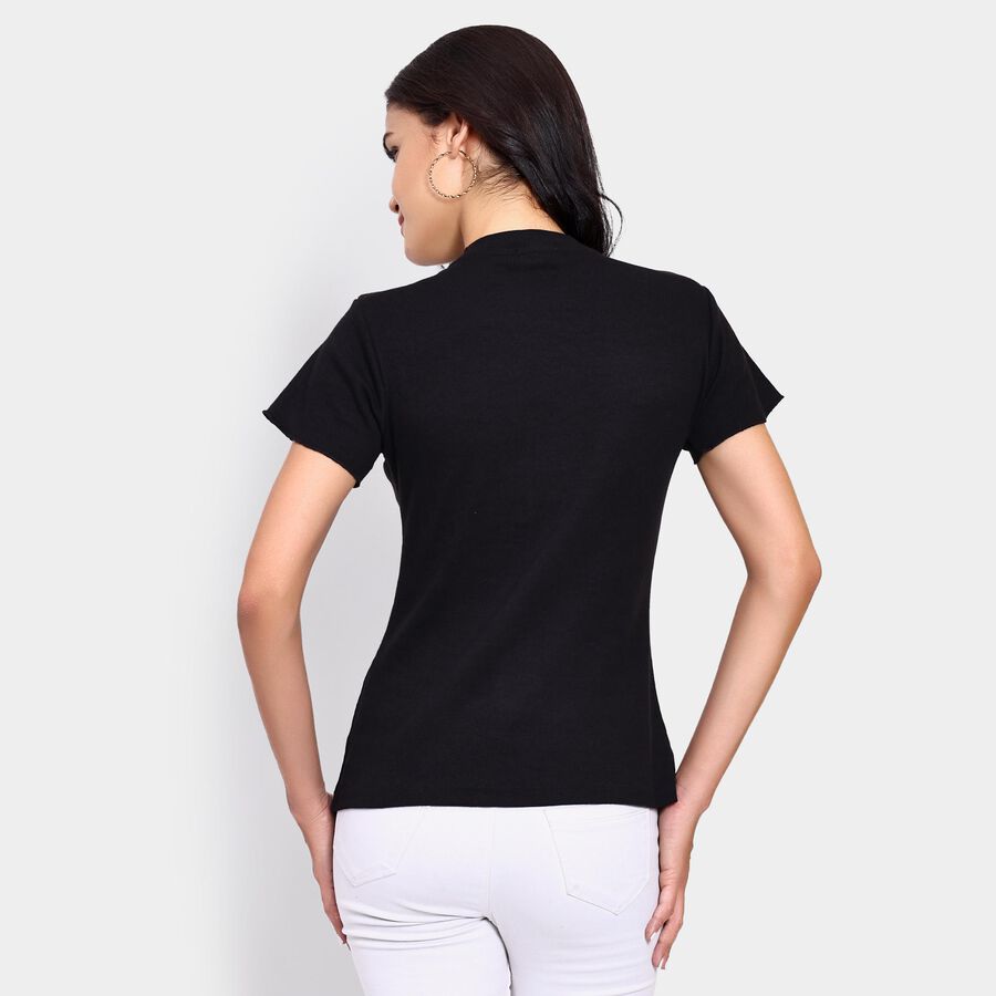 Ladies' Round Neck T-Shirt , Black, large image number null