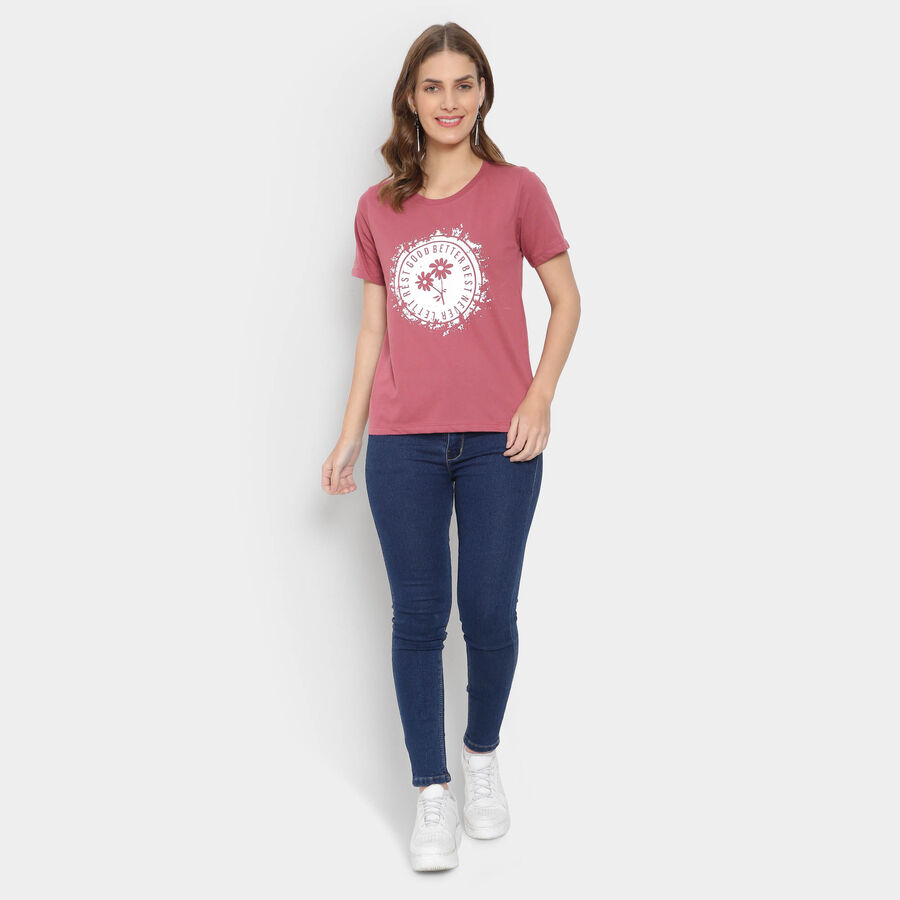 Round Neck T-Shirt, Purple, large image number null