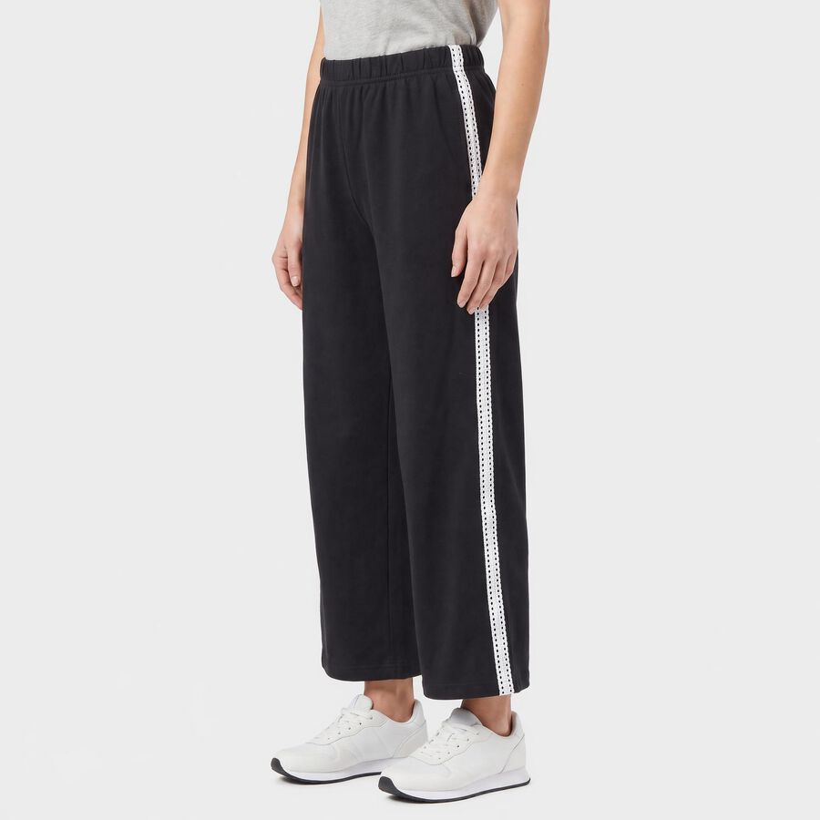 Women's Navy Blue Wide Leg Side-Striped Track Pants, नेवी ब्लू, large