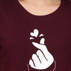 Ladies' Round Neck T-Shirt, Wine, small image number null