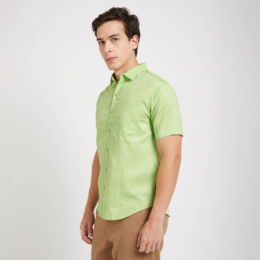 Solid Casual Shirt, Light Green, large image number null