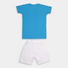 Boys' 100% Cotton Knit Baba Suit , टील ब्लू, small image number null