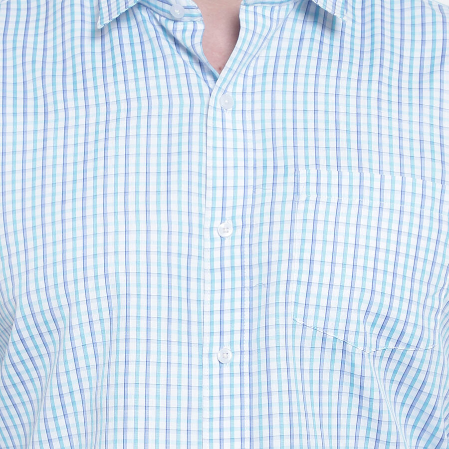 Checks Formal Shirt, Light Green, large image number null