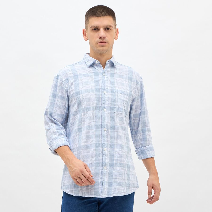 Men's Light Powder Blue Classic Casual Shirt, हल्का नीला, large image number null