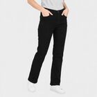 Women's Black Straight Fit Solid Jeans, Black, small