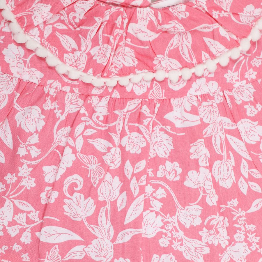 Infant Girls' 100% Cotton Frock, गुलाबी, large image number null