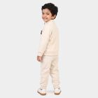 Boys Beige High Neck Appliqu&eacute; Baba Suit, गहरा पीला, small