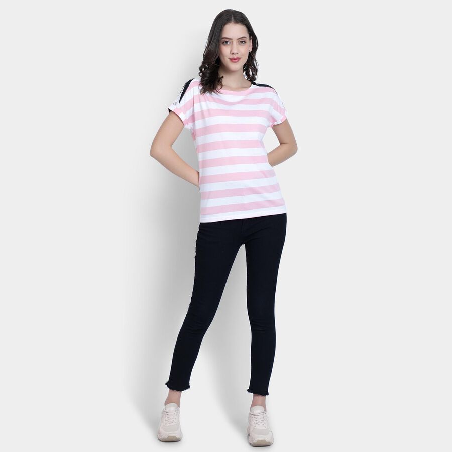 Ladies'  Stripes Top, गुलाबी, large image number null