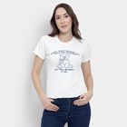 Ladies' Round Neck T-Shirt, Off White, small