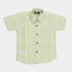 Boys Light Sage Green Cotton Half Sleeve Classic Collar Casual Shirt, Light Green, small image number null