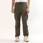 Men's Slim Fit Casual Trousers, Olive, small