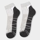 Men's Dark Navy Blue And Gray Ankle Sports Socks, Navy Blue, small