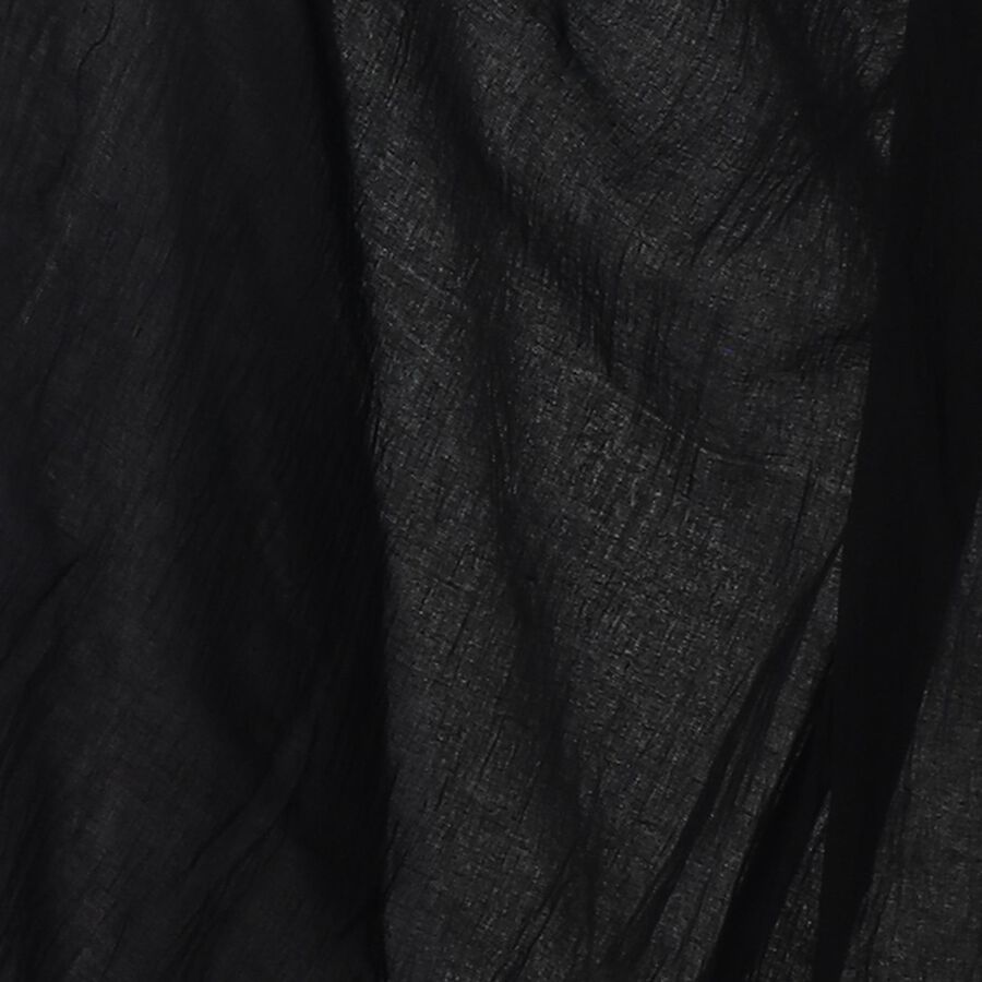 Women's Jet Black Cotton Blend Solid Dupatta, Black, large image number null