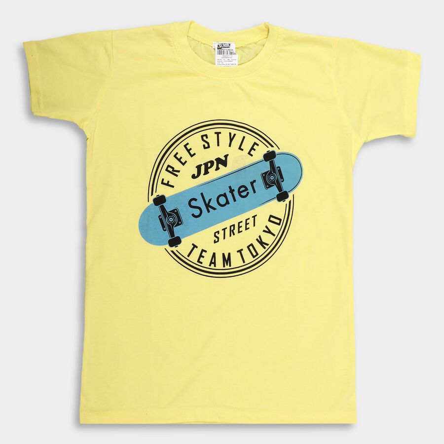 Boys' Half Sleeves T-Shirt , पीला, large image number null