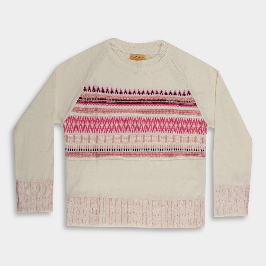 Girls' Pullover, Off White, large image number null