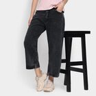 Ladies' 100% Cotton Jeans, काला, small image number null